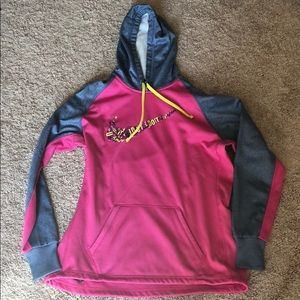EUC Nike women’s large therma-fit hoodie pink/grey